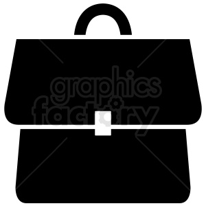 A simple black and white clipart image of a briefcase.