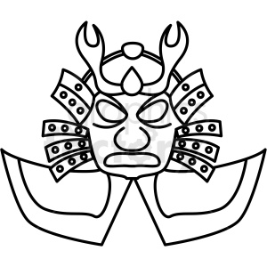 japanese warrior mask vector icon