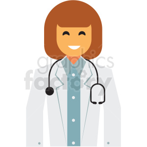 female doctor flat icon vector icon