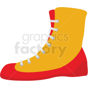 red and yellow boxing shoe vector clipart