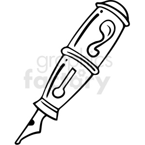 black and white cartoon pen vector