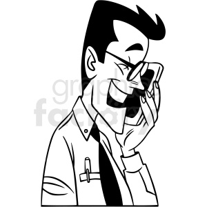 A humorous clipart image of a man laughing while talking on the phone, conveying a sense of enjoyment and amusement.