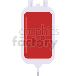 A clipart image of a blood donation bag filled with red blood, symbolizing medical blood donation.