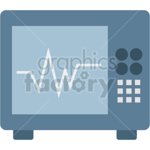 Clipart of an EKG monitor displaying a heartbeat waveform.