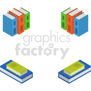 isometric book vector icon clipart 1