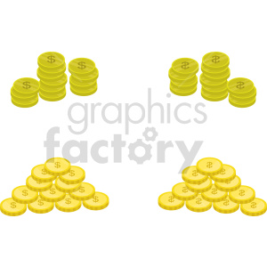 gold coins vector icon clipart 1