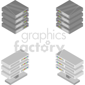 isometric server vector icon clipart 6