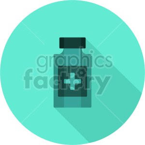 Illustration of a medical pill bottle with a cross sign, symbolizing first aid and prescription medication.