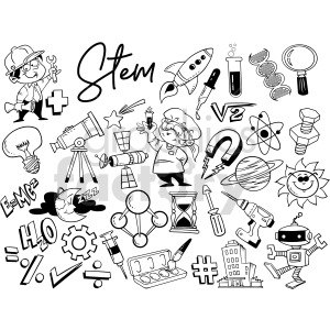 STEM Education with Science and Technology Doodles