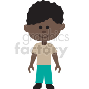 african american boy standing vector clipart