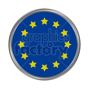 The image is a clipart representation of the flag of the European Union (EU). It features a circle of twelve golden stars on a blue background, where the stars are arranged in a circle to symbolize unity among the member countries.