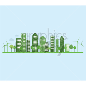 eco friendly city illustration royalty free vector