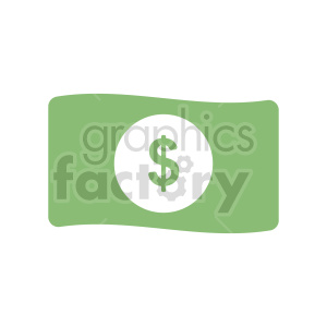 A green dollar bill with a white circle