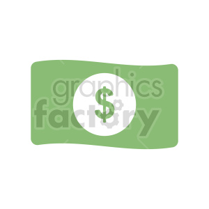 The clipart image depicts a stylized dollar sign design, commonly associated with the concept of money and currency in the context of business.
