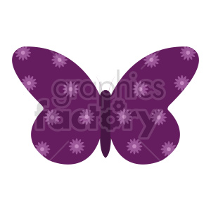 Purple Floral Patterned Butterfly