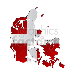 Denmark Map with Flag Design