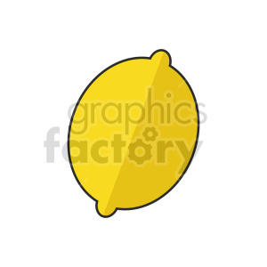 Illustration of a whole yellow lemon with simple shading.