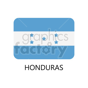 The image is a stylized representation of the flag of Honduras. The flag features two horizontal blue stripes with a white stripe in the middle, and five blue stars arranged in an X pattern in the center white stripe. Below the flag, the word HONDURAS is written in capital letters.
