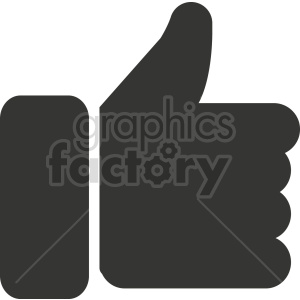 Black and white thumbs up symbol clipart image representing approval or agreement.