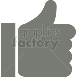 A gray thumbs-up symbol clipart image.