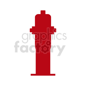 Silhouette of a fire hydrant in red color, depicted in a minimalist style.