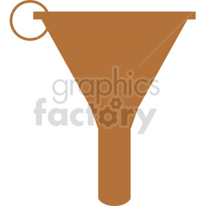 Clipart of a brown funnel with a circular handle.