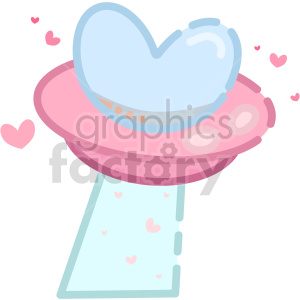   The clipart image depicts a spaceship in the shape of a heart. This image combines Valentine