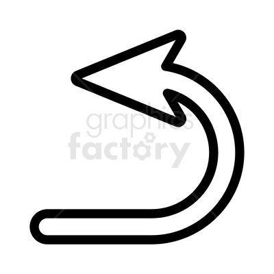 vector graphic of curved arrow icon