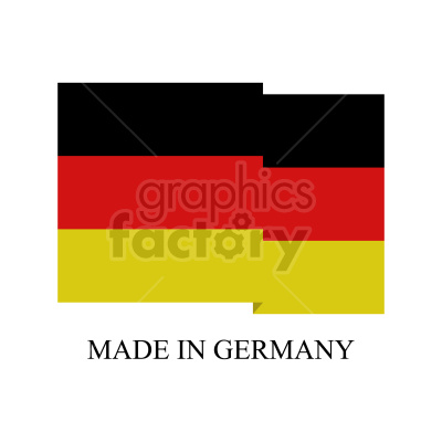 An image containing the German flag with the text 'MADE IN GERMANY' written below it. The flag is composed of three horizontal stripes: black at the top, red in the middle, and yellow at the bottom.