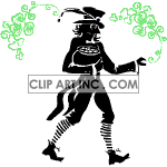 Animated leprechaun walking carrying pot of gold