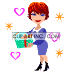 Woman holding valentines gift