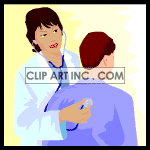 animated doctor checking a patients lungs