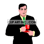 man drinking coffee animation