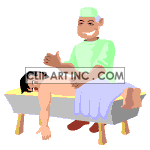 animated man giving massage