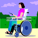 animated woman in wheelchair