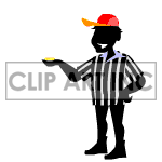 Animated referee flipping the coin.