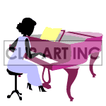 Animated lady playing the piano.