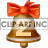 This gif animation shows a bell with a red bow on the top. It has the letter Z inside
