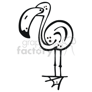 Line drawing of a Flamingo