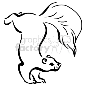 outline of a squirrel posing