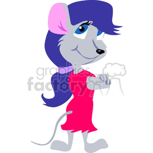 Cartoon Female Mouse in Stylish Outfit