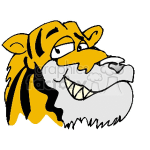 Close-up of smiling cartoon tiger