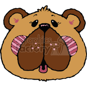 The clipart image shows a brown, stuffed teddy bear with a country-style design. 