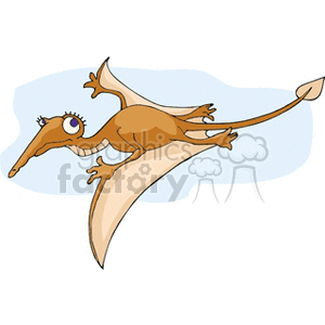 Cartoon Pterosaur - Playful Prehistoric Flying Reptile