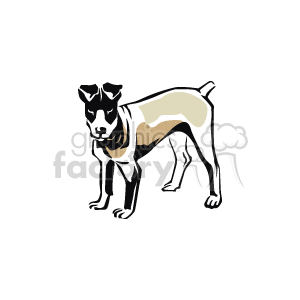 The clipart image shows a stylized depiction of a dog. The dog appears to be a large breed, with pointed ears and a muscular build, suggesting it may be designed to resemble a guard dog or a working breed. The image is a simple two-tone drawing with black outlines and some beige coloration, capturing the essence of the animal in a minimalistic way.