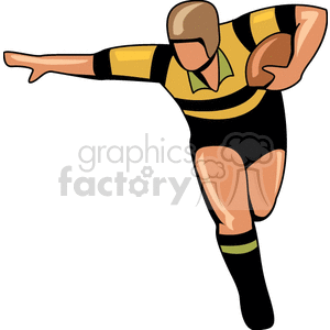 Rugby Player Clipart - Man in Action with Rugby Ball