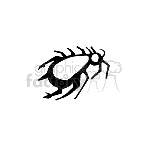 A black and white clipart image of an insect, resembling a tick.