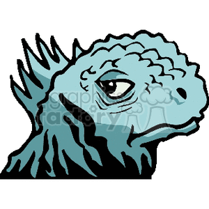 The image is a clipart of a stylized lizard, possibly an iguana, based on its pronounced scales and crest.