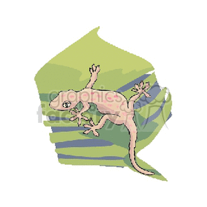 Stylized Spotted Lizard on Leaf