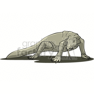 The clipart image shows a stylized lizard, likely intended to appear as a Komodo dragon or a generic large lizard, given the significant size, robust body, and long tail depicted.